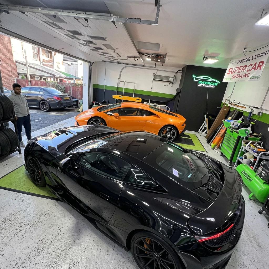 Supercar Detailing Black Front — professional auto detailing work completed at Fresh Auto Spa in Port Chester, NY