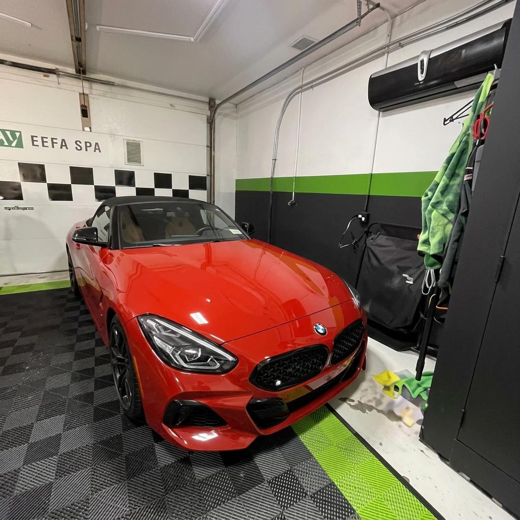 Auto Detailing Red Roadster Side — professional auto detailing work completed at Fresh Auto Spa in Port Chester, NY