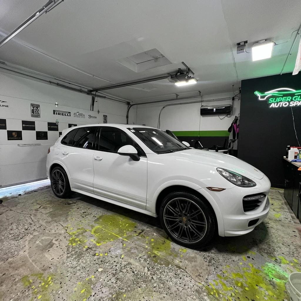 Luxury SUV Detailing White Side — professional auto detailing work completed at Fresh Auto Spa in Port Chester, NY
