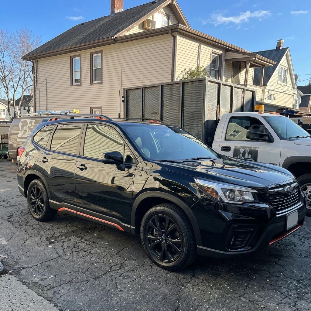 SUV Detailing Black Outdoor Finish — professional auto detailing work completed at Fresh Auto Spa in Port Chester, NY