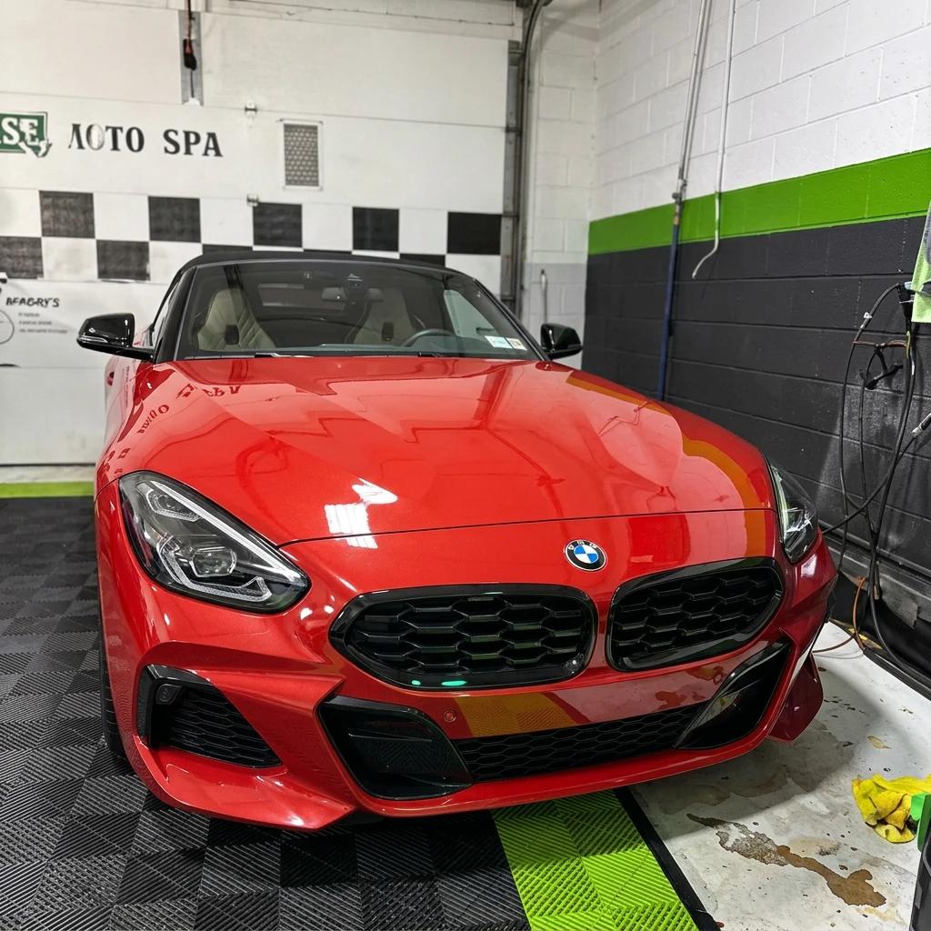 Auto Detailing Red Roadster Finish — professional auto detailing work completed at Fresh Auto Spa in Port Chester, NY
