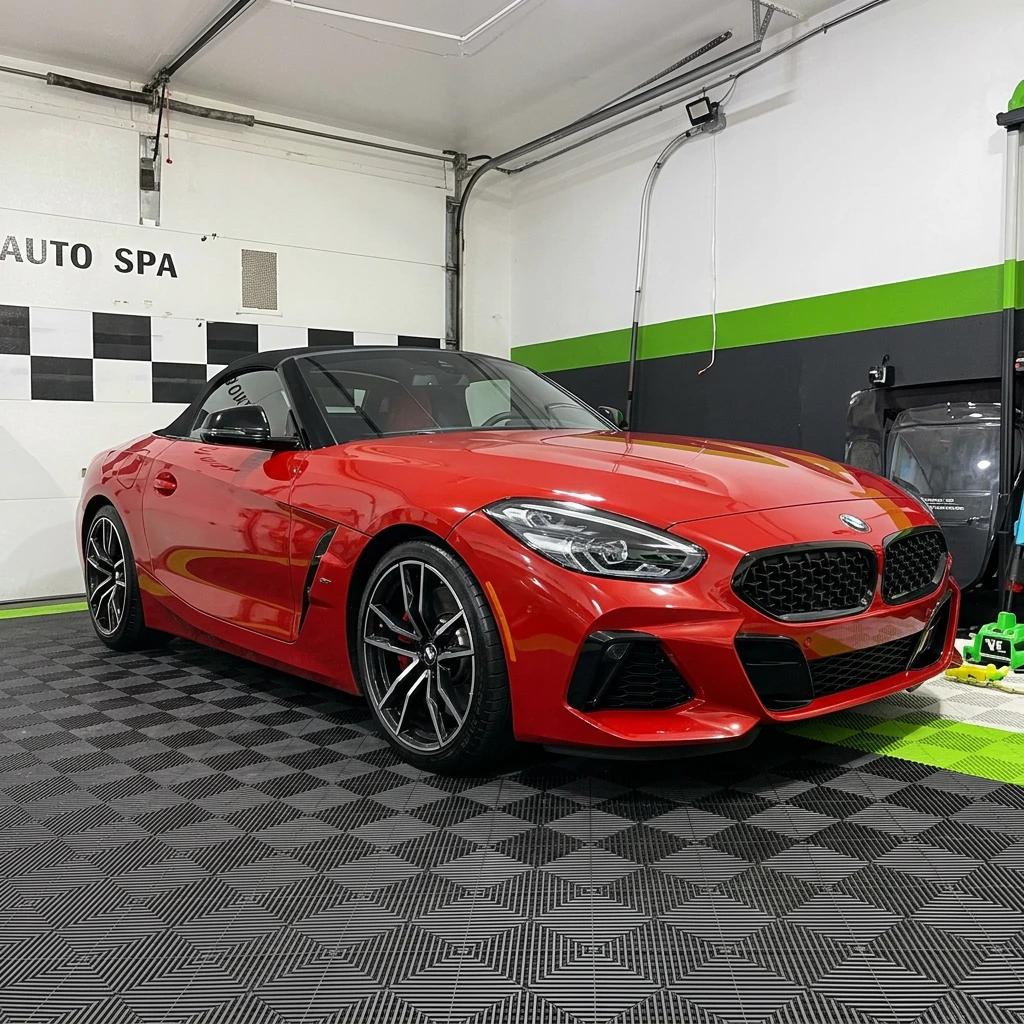 Luxury Coupe Detailing Red Side — professional auto detailing work completed at Fresh Auto Spa in Port Chester, NY