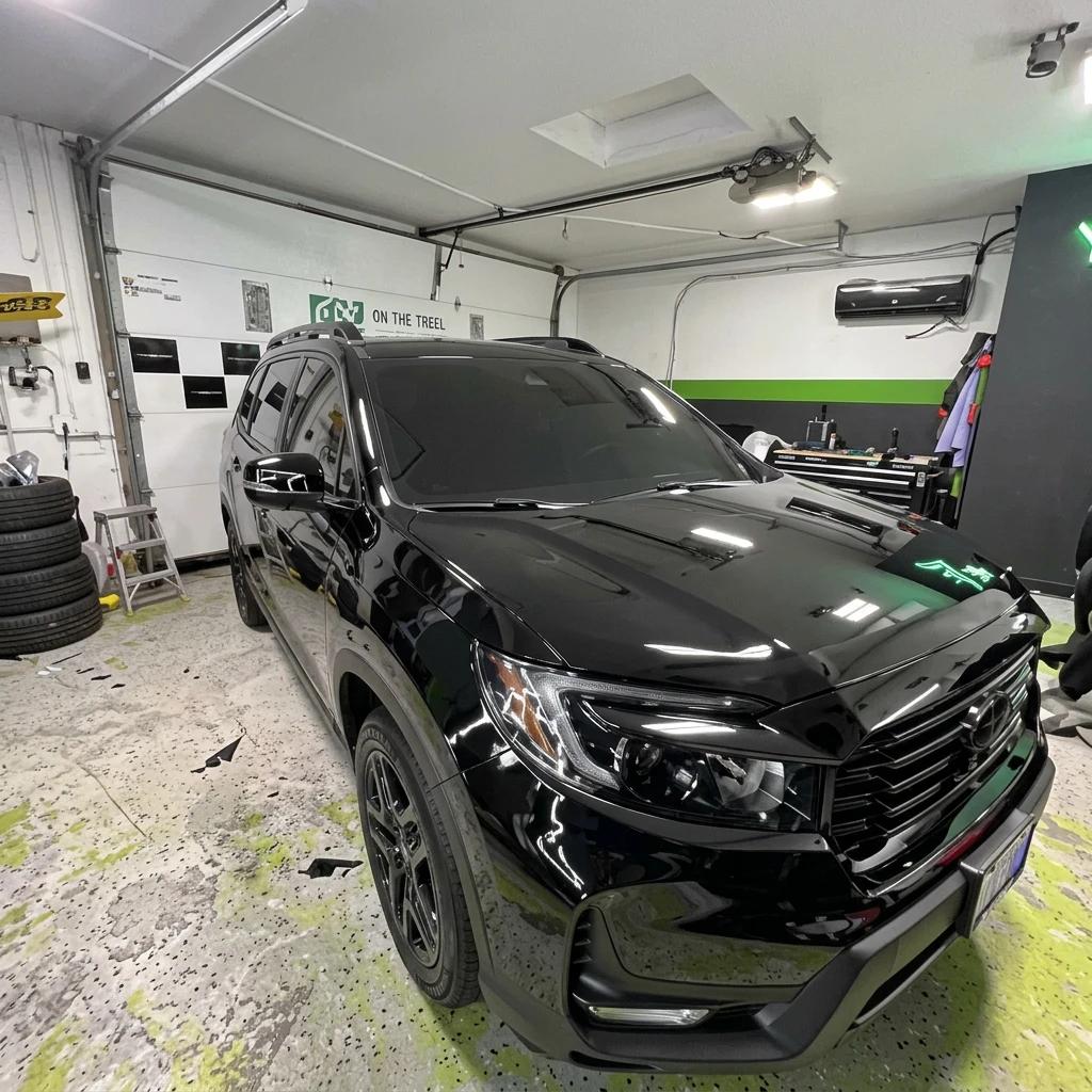 SUV Detailing Black Front — professional auto detailing work completed at Fresh Auto Spa in Port Chester, NY