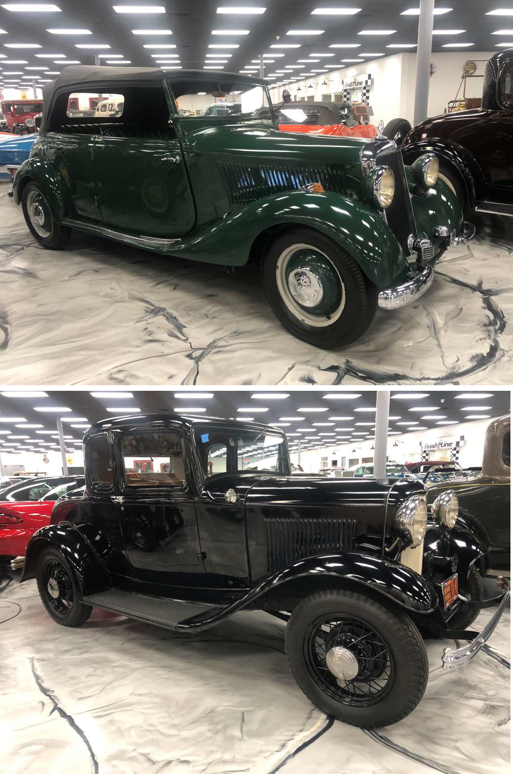 1932 Ford Model B Five-Window Coupe (Original) & 1932 Ford Model B Coupe (Custom) — museum photo