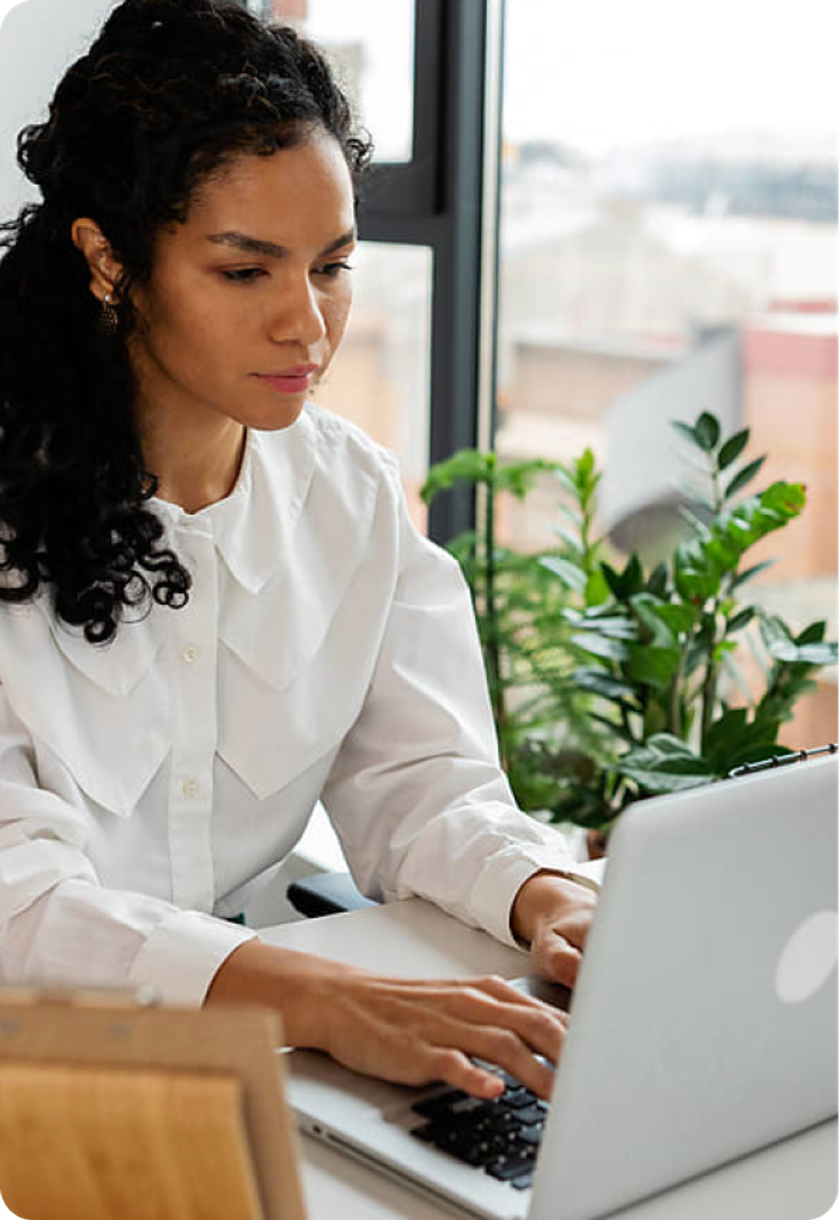 Image showing a girl working on a laptop