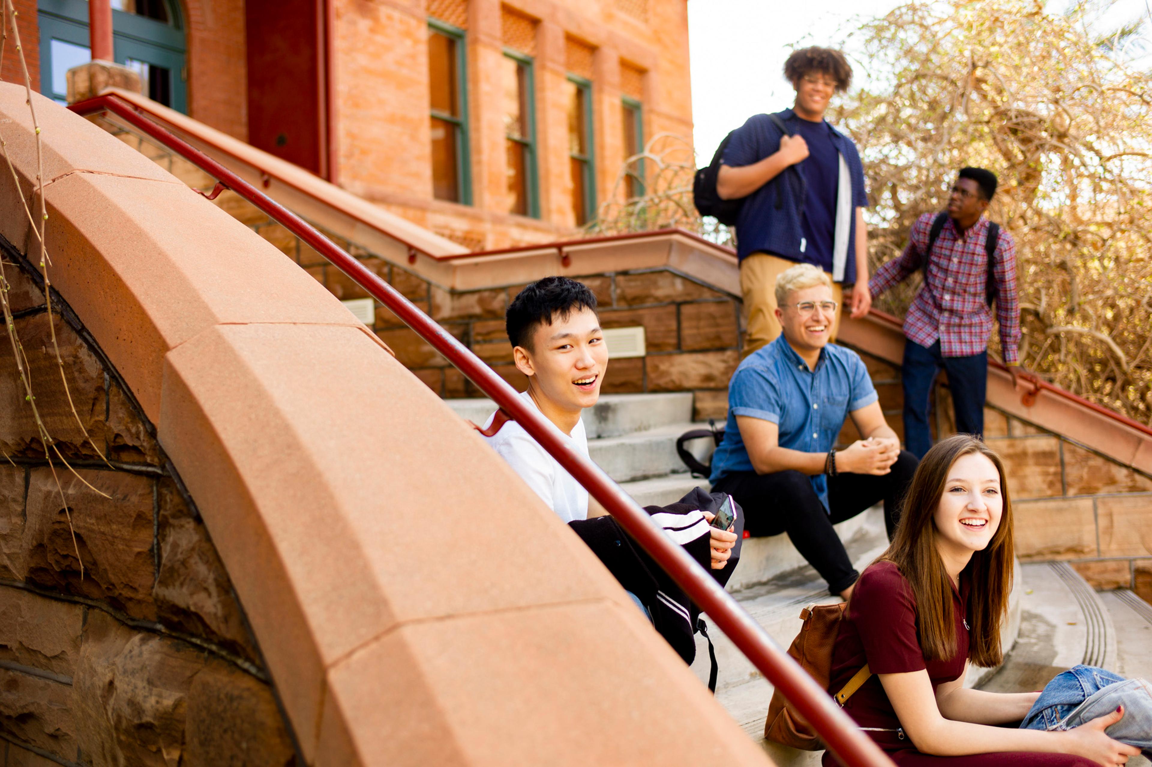 Group of students on steps