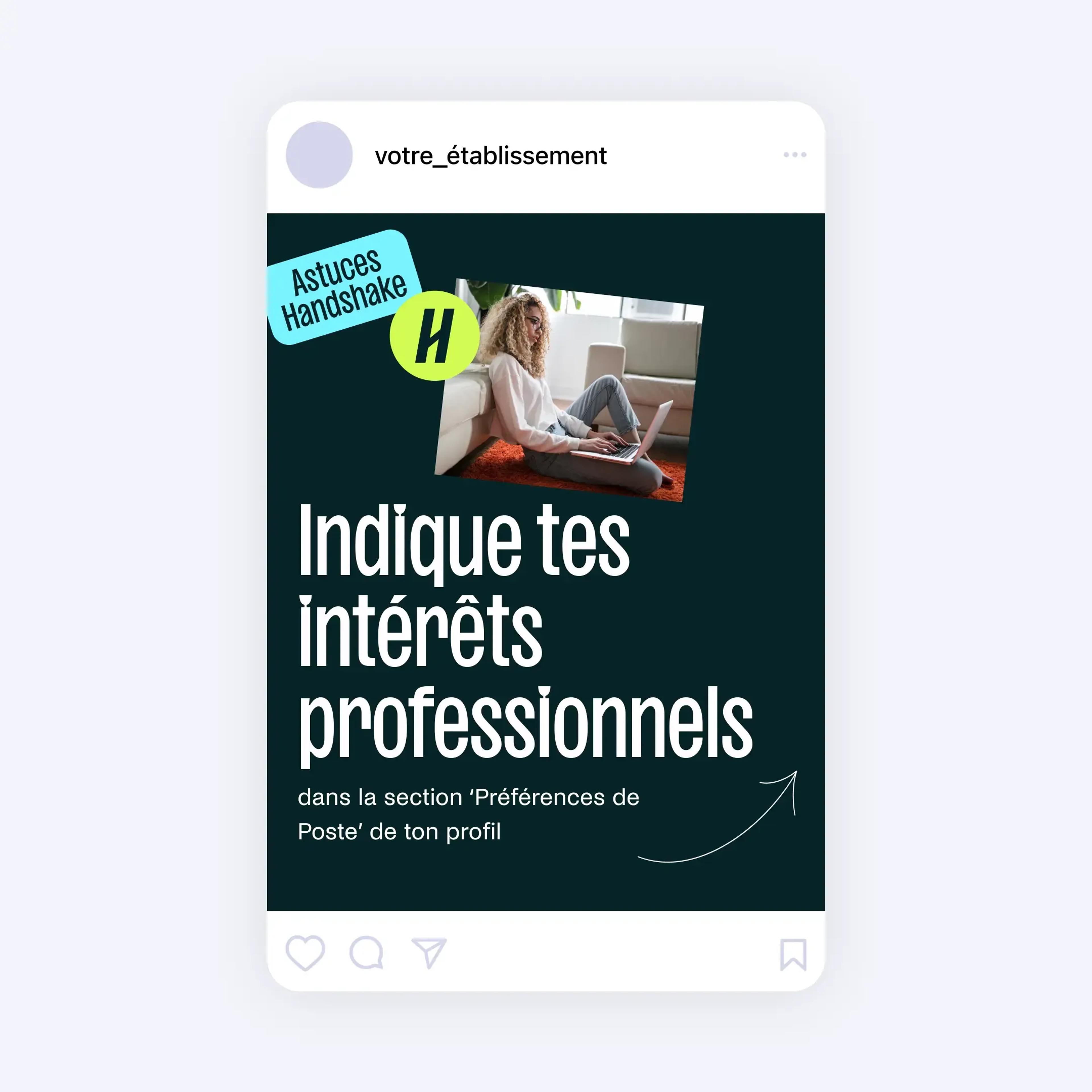 Indique tes intérêts professionnels sur ton profil