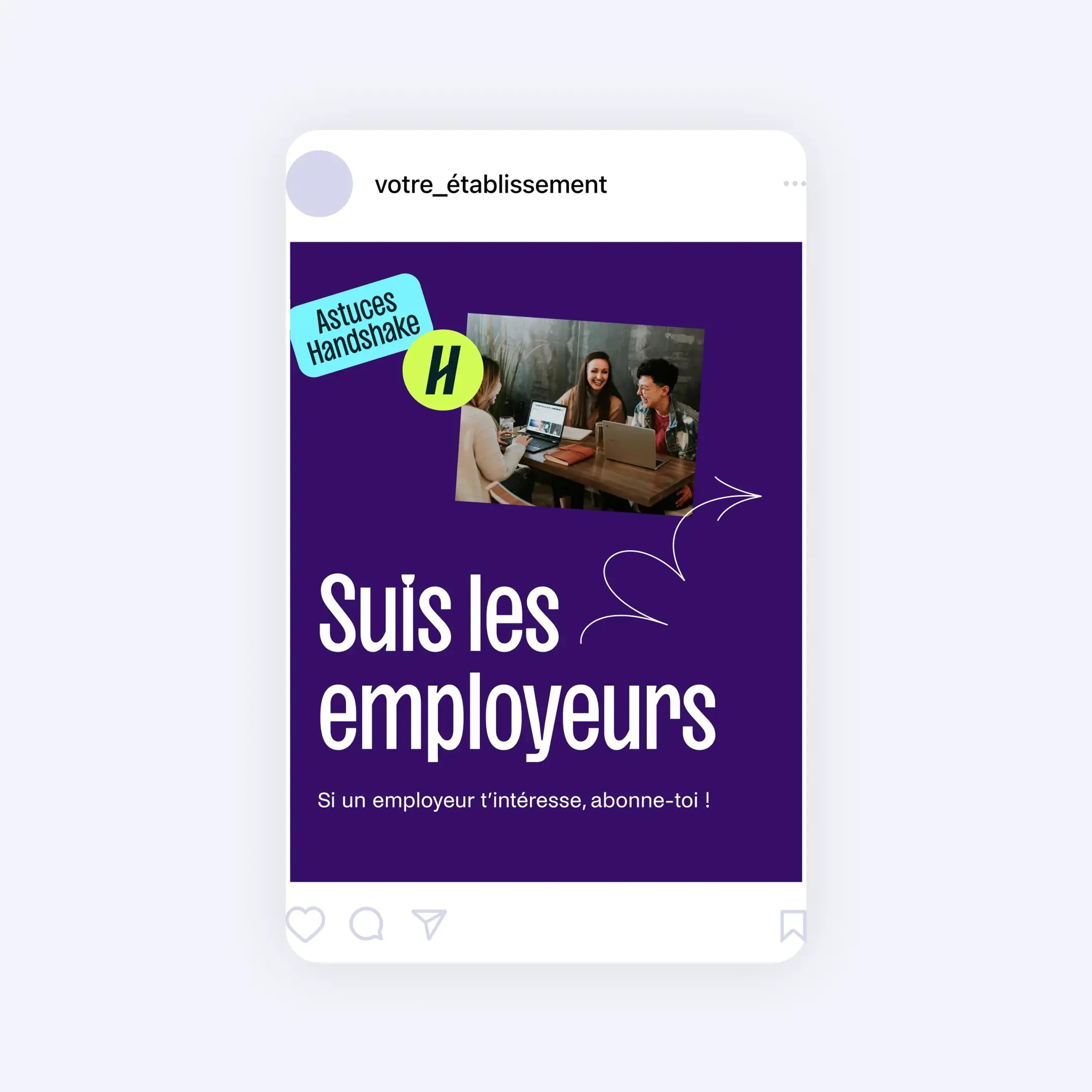 Suis les employeurs sur Handshake