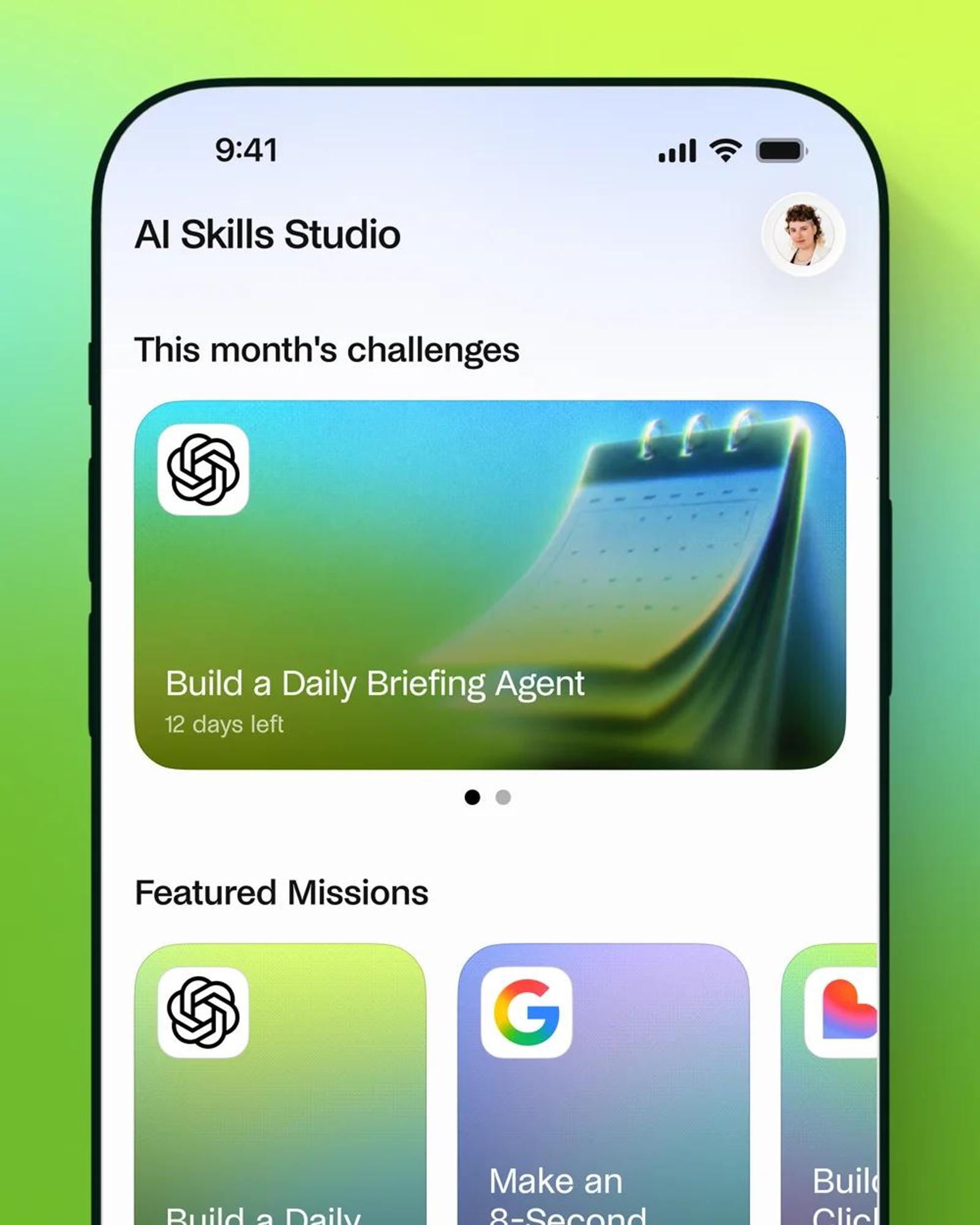 AI Skills Studio challenges in the Handshake app