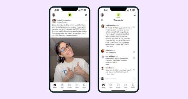 Students discussing transferring schools.