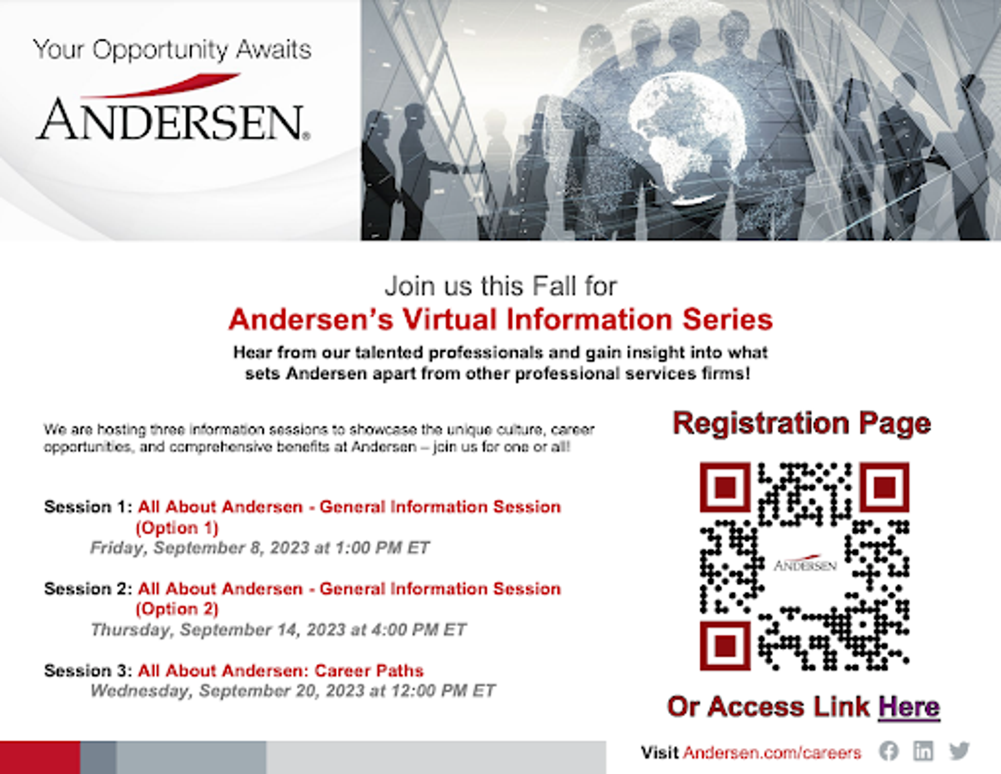 Invite to Andersen's virtual information series