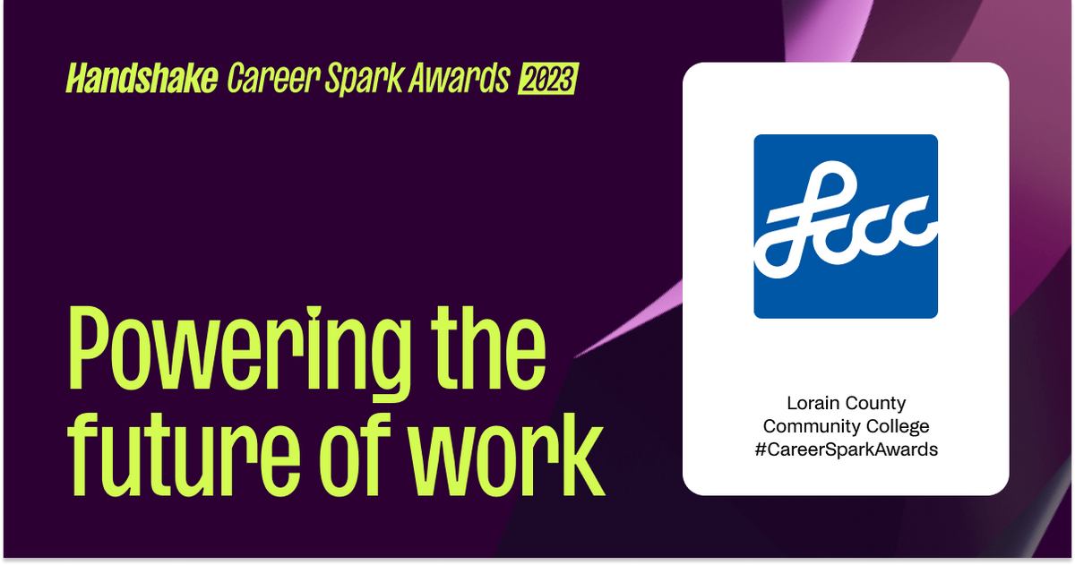 Lorain County Community College 2023 Handshake Career Spark Award winner