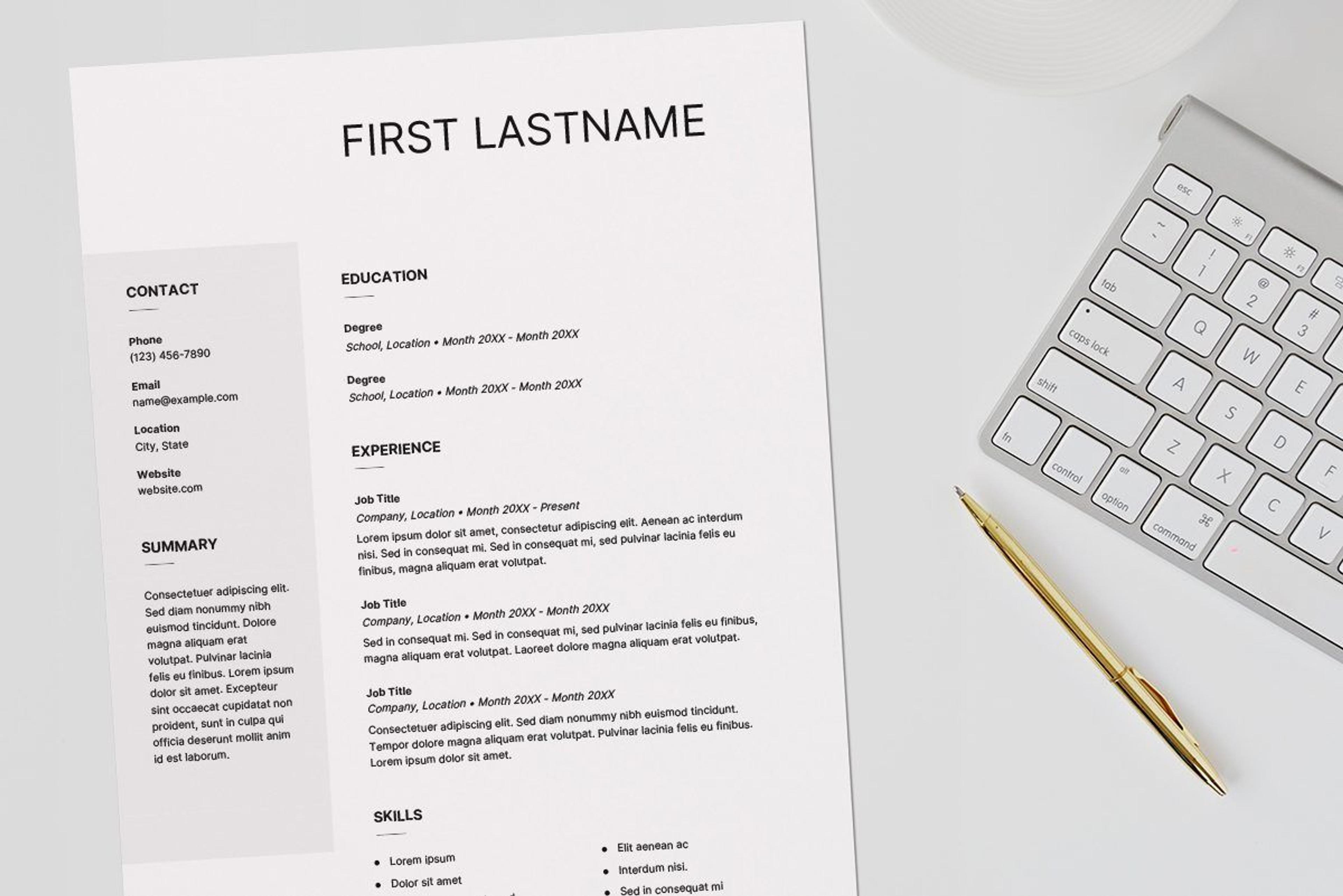 resume template with education first