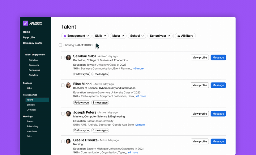 Handshake Talent List helps organizations target skilled talent—at ...