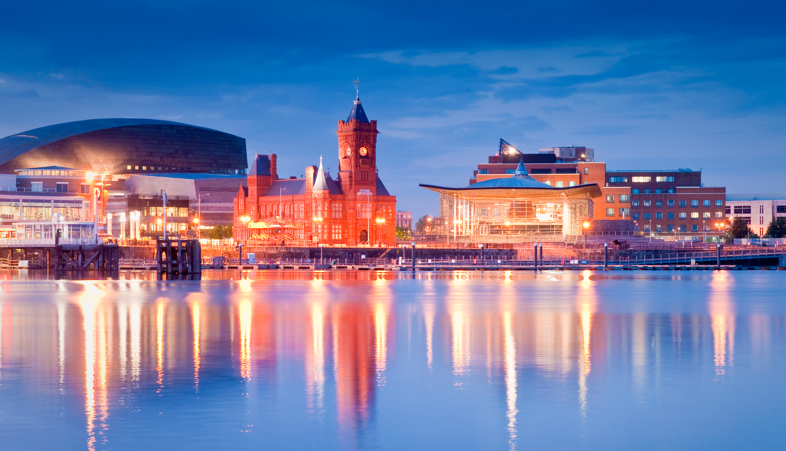 Cardiff bay in the evening