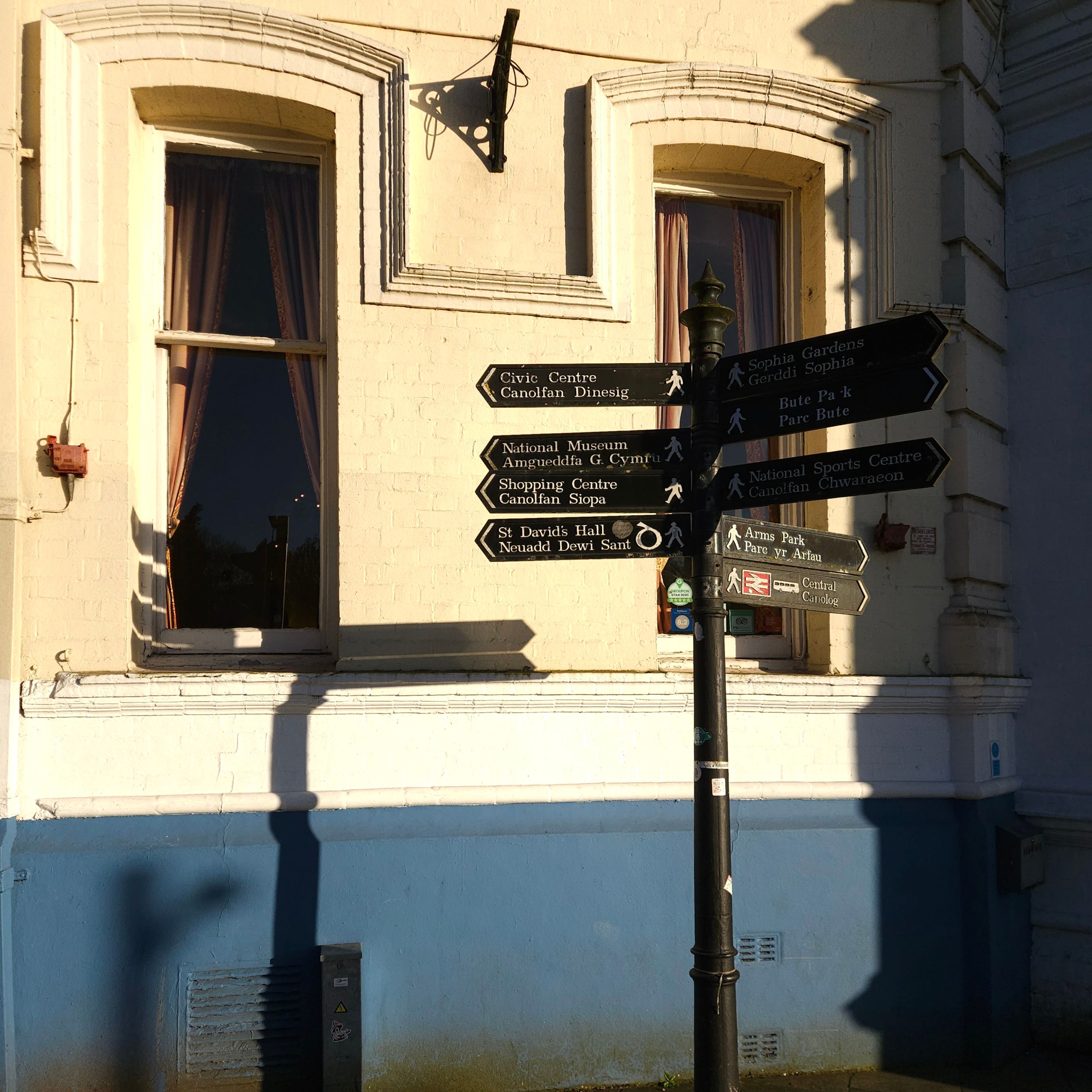 Signage in Cardiff of local attractions