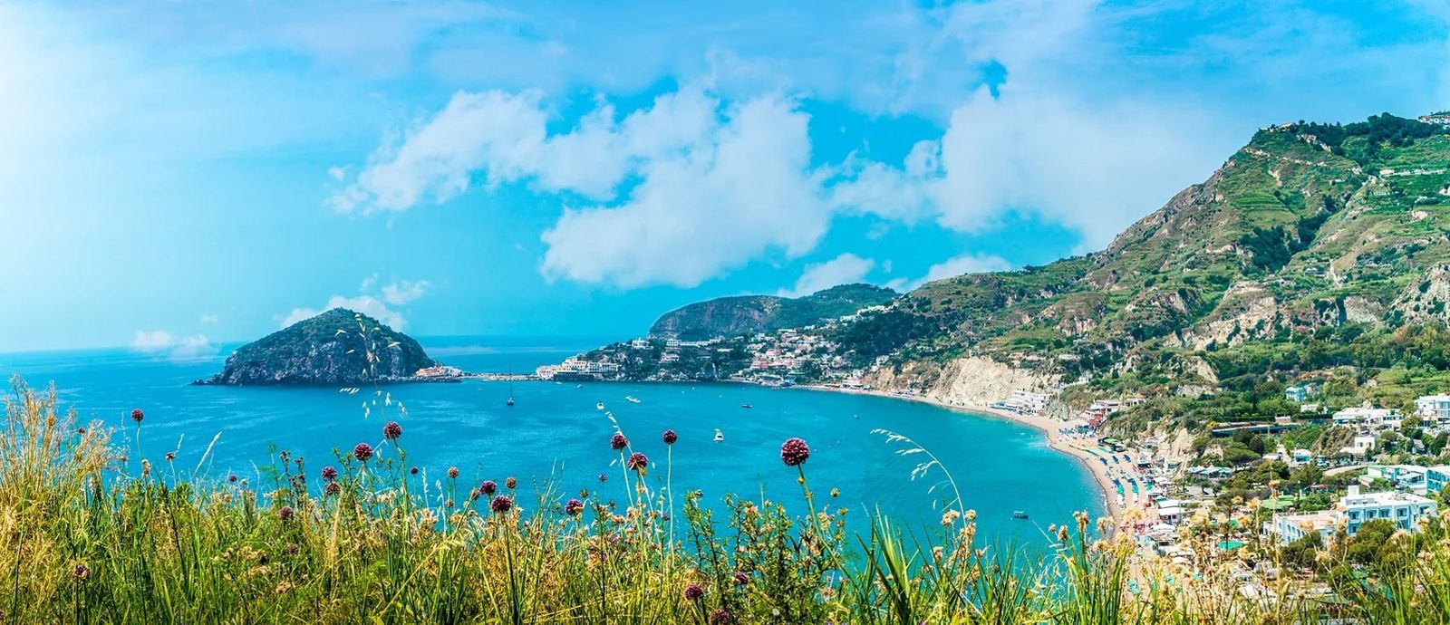 Ischia beach and sea