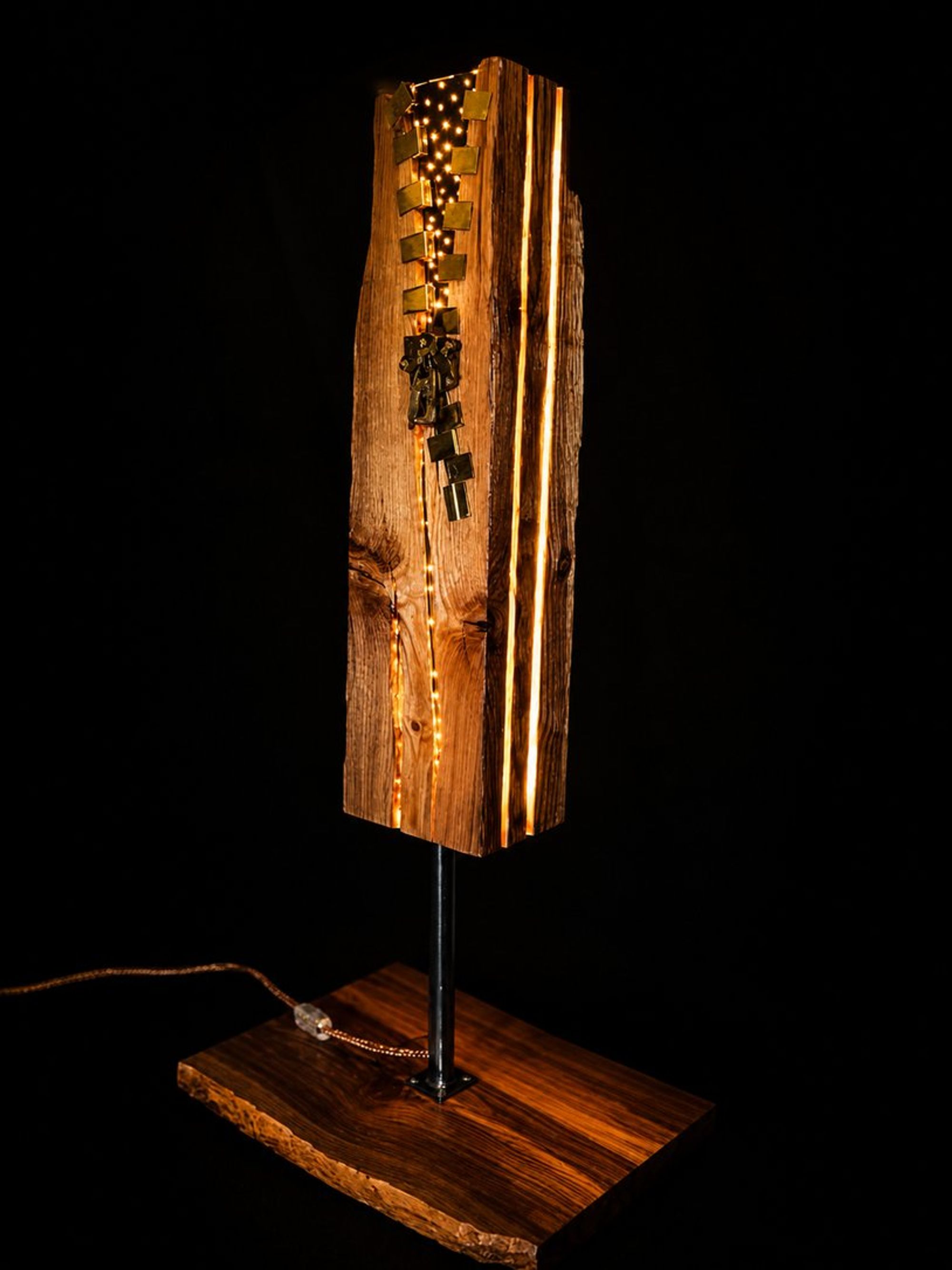 Luminaire, pièce unique en laiton et métal – vue 13