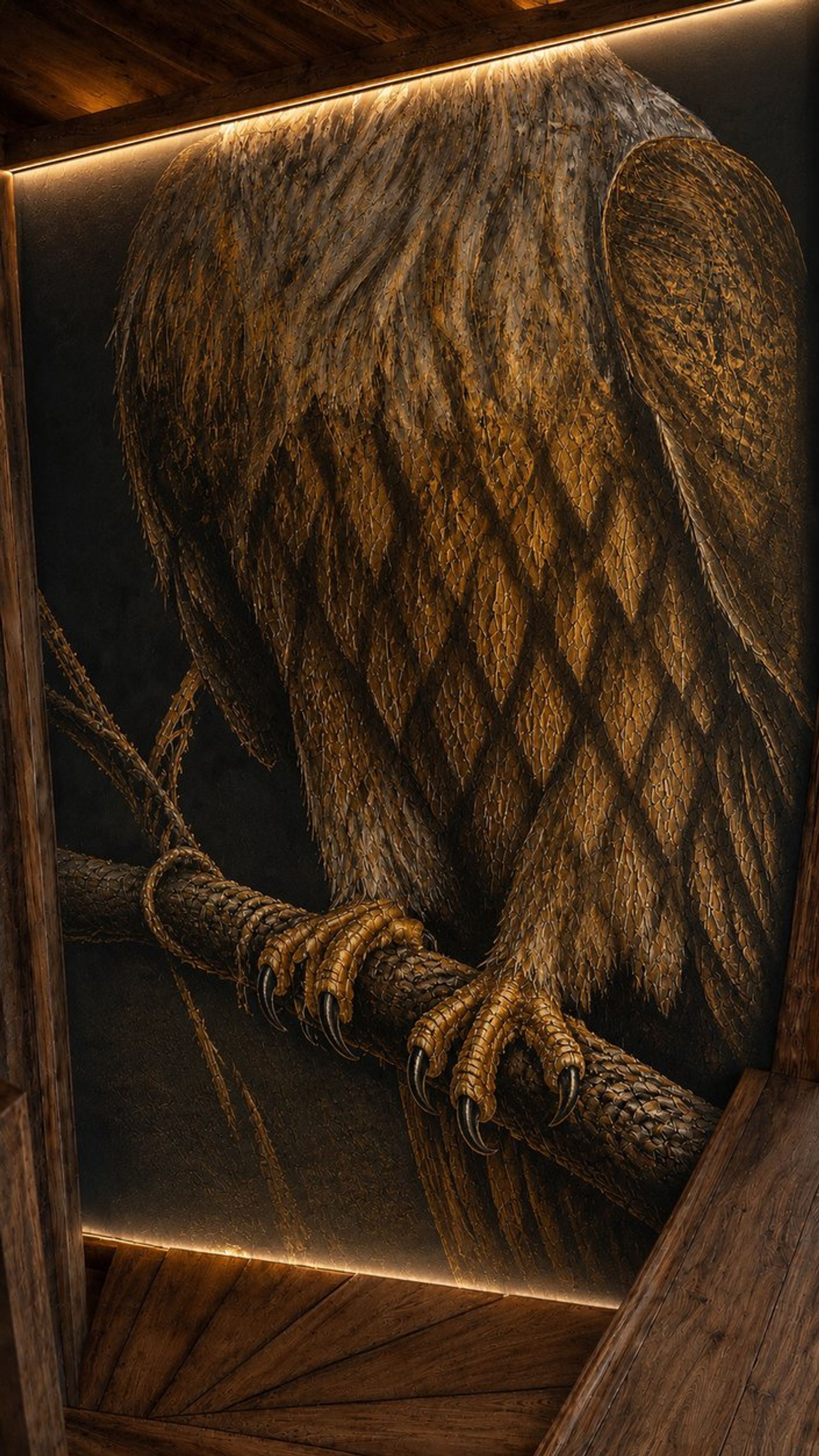 Chalet Aquila, Serre-Chevalier : peinture murale d’un aigle – vue 3