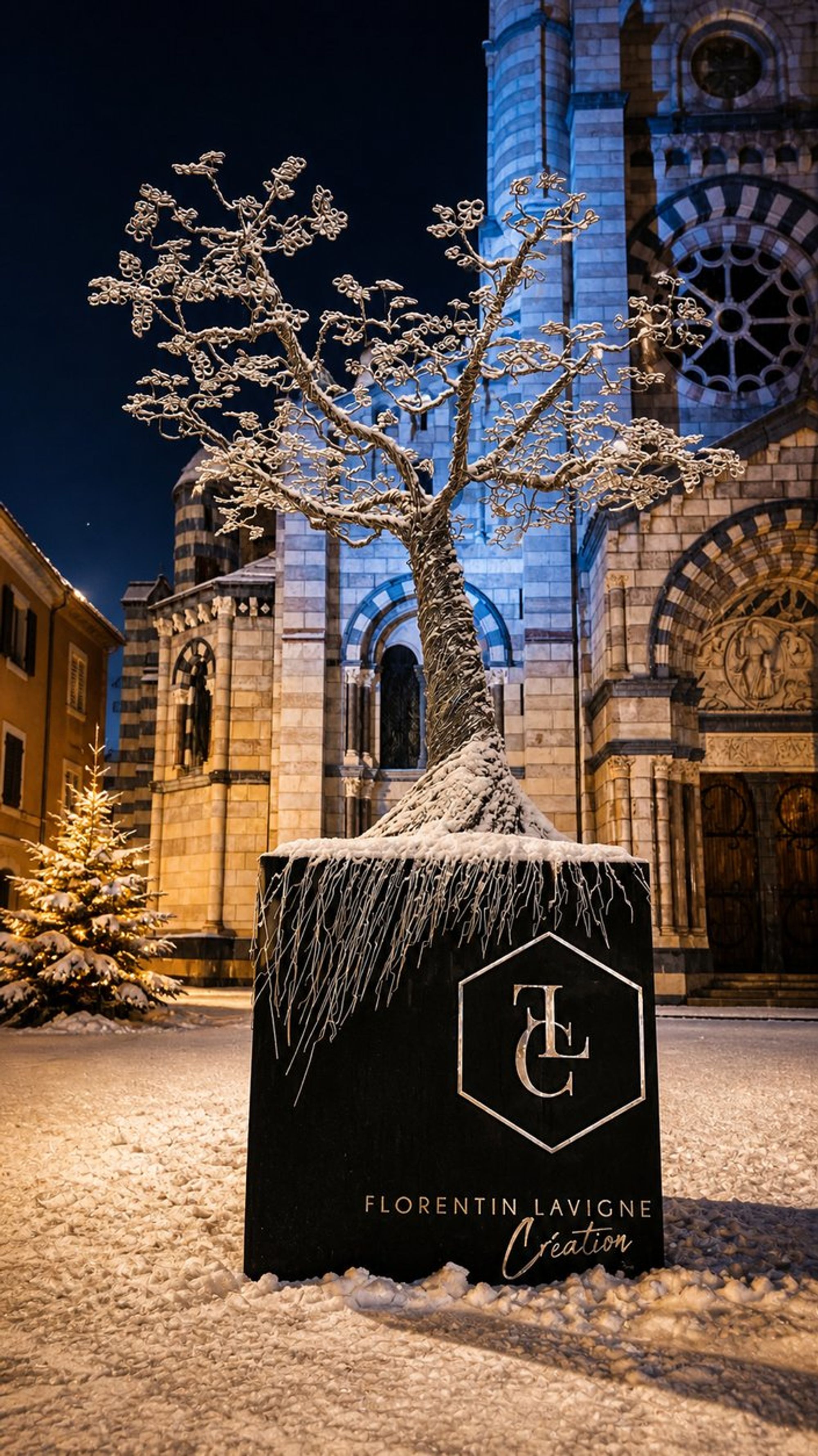 « L’Arbre l’Éternel », sculpture en fil inox, Gap