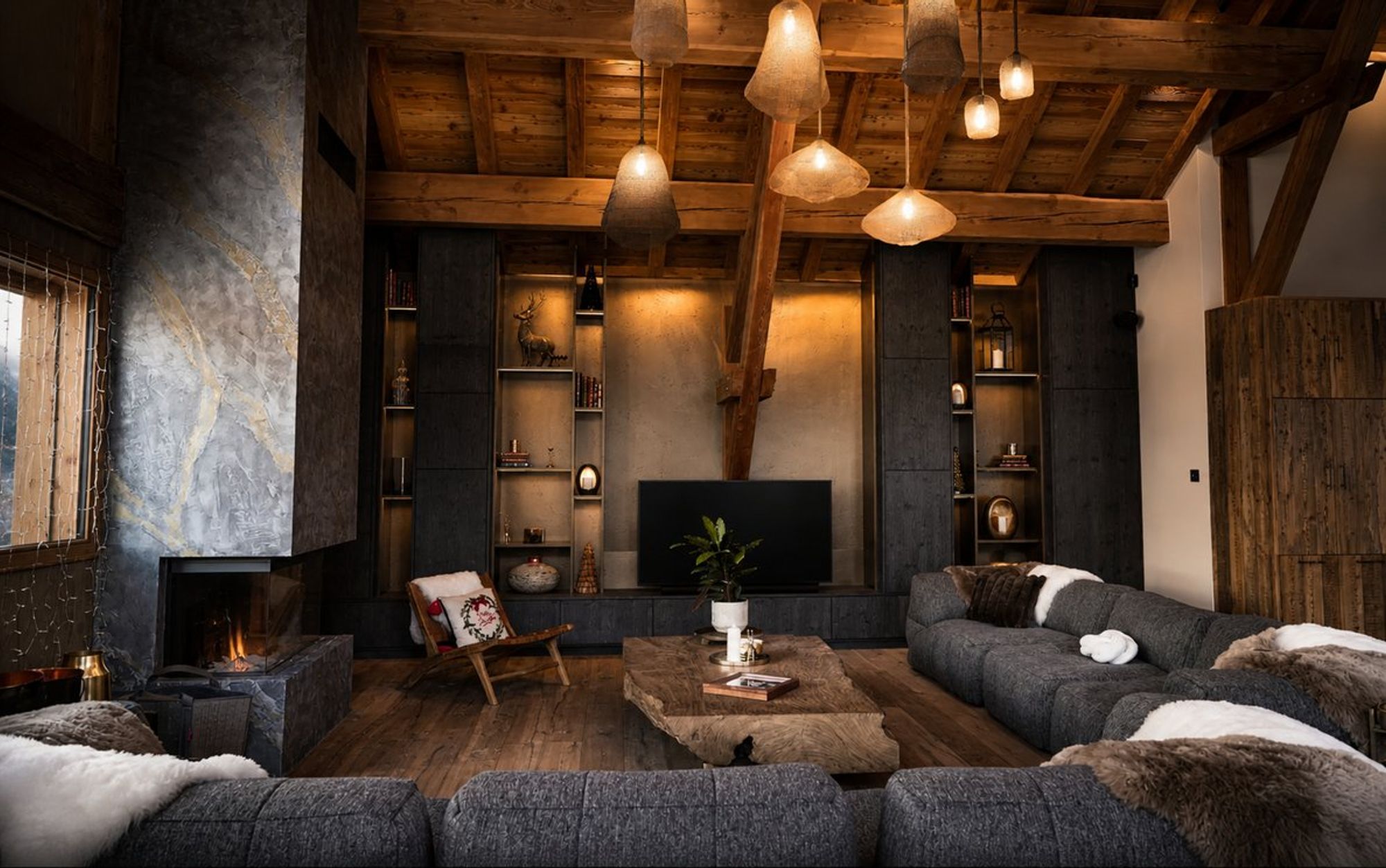 Chalet l’Yret, Serre-Chevalier : salon – vue 5