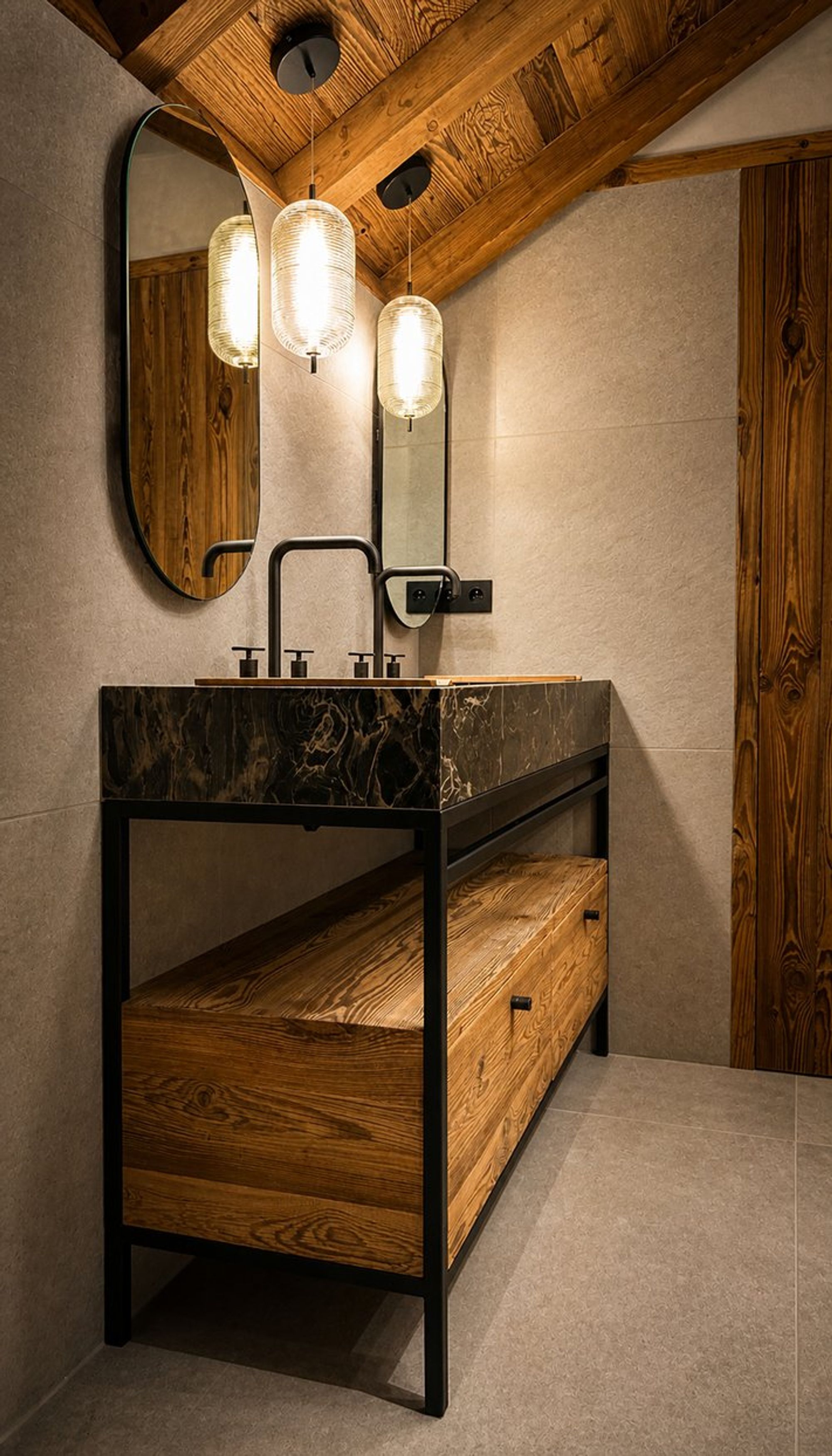 Chalet l’Yret, Serre-Chevalier : salle de bain – vue 2