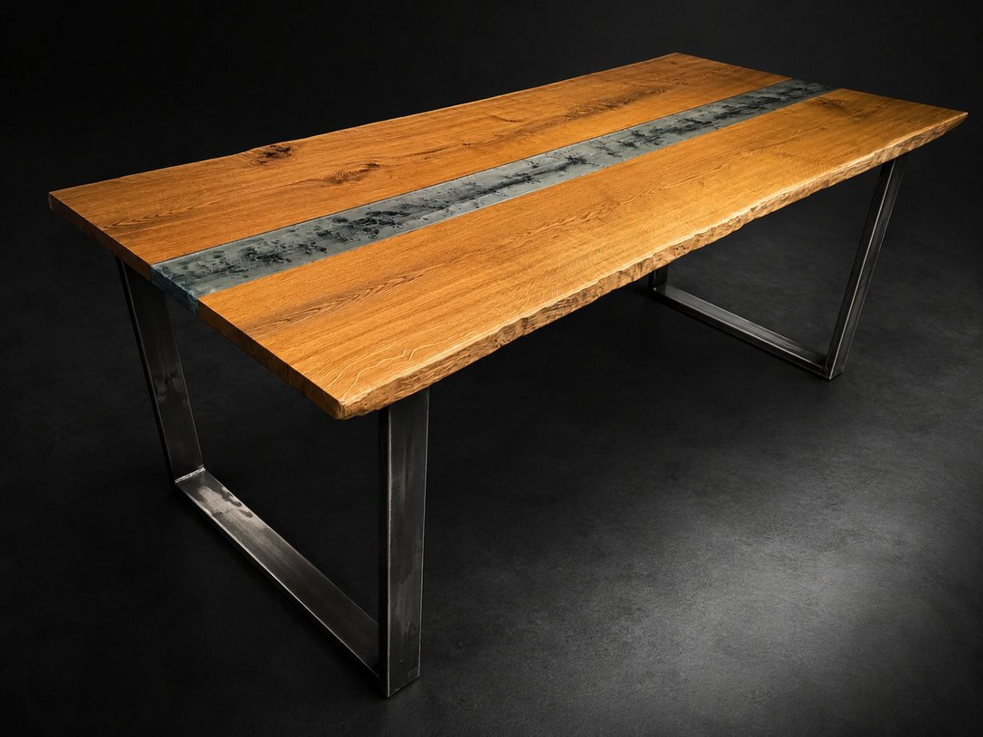 Table basse, rivière de résine