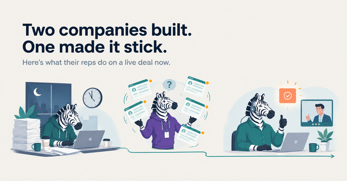 Two companies built. One made it stick. Here's what their reps do on a live deal now.