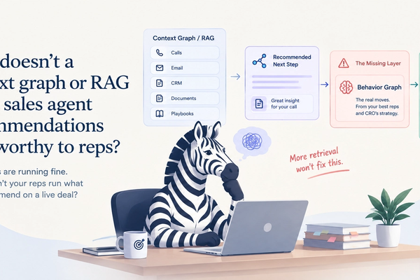 Why doesn't a context graph or RAG make sales agent recommendations trustworthy to reps?