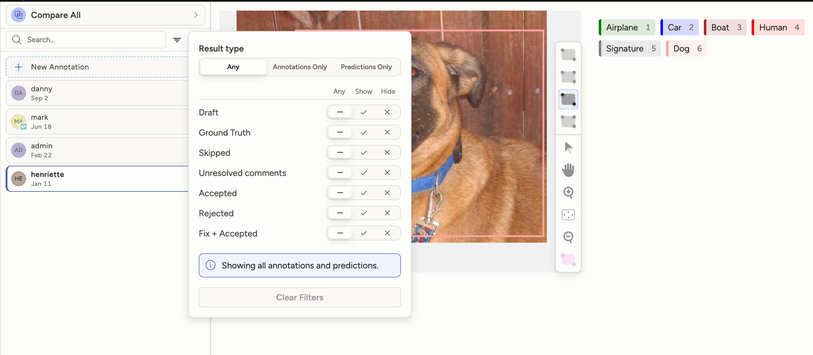 Vertical Annotations Sidebar