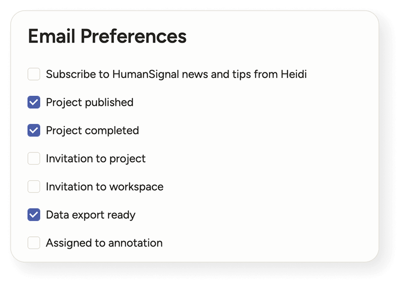 Label Studio Email Notification Settings