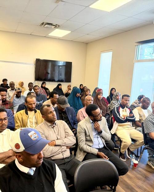 A full room of community members listens during a SISSA Anti-Racism & Social Inclusion session.