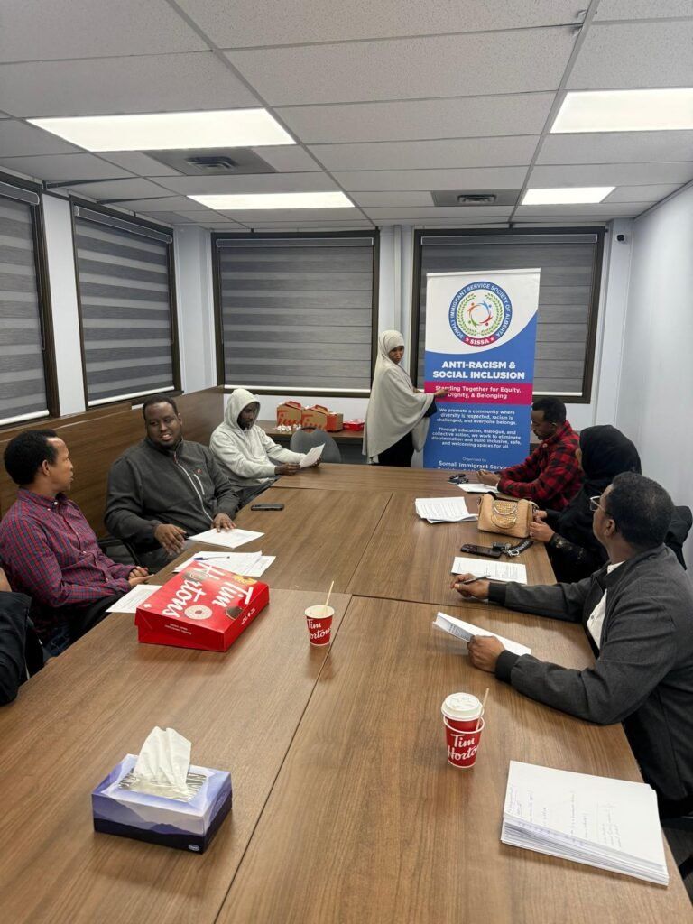 A facilitator speaking to attendees at a SISSA Anti-Racism Community Session, April 2026.