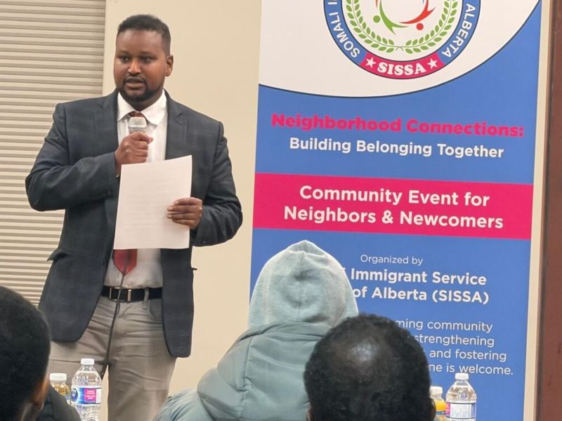 Community members and guest speakers at SISSA's Neighbourhood Connections event.