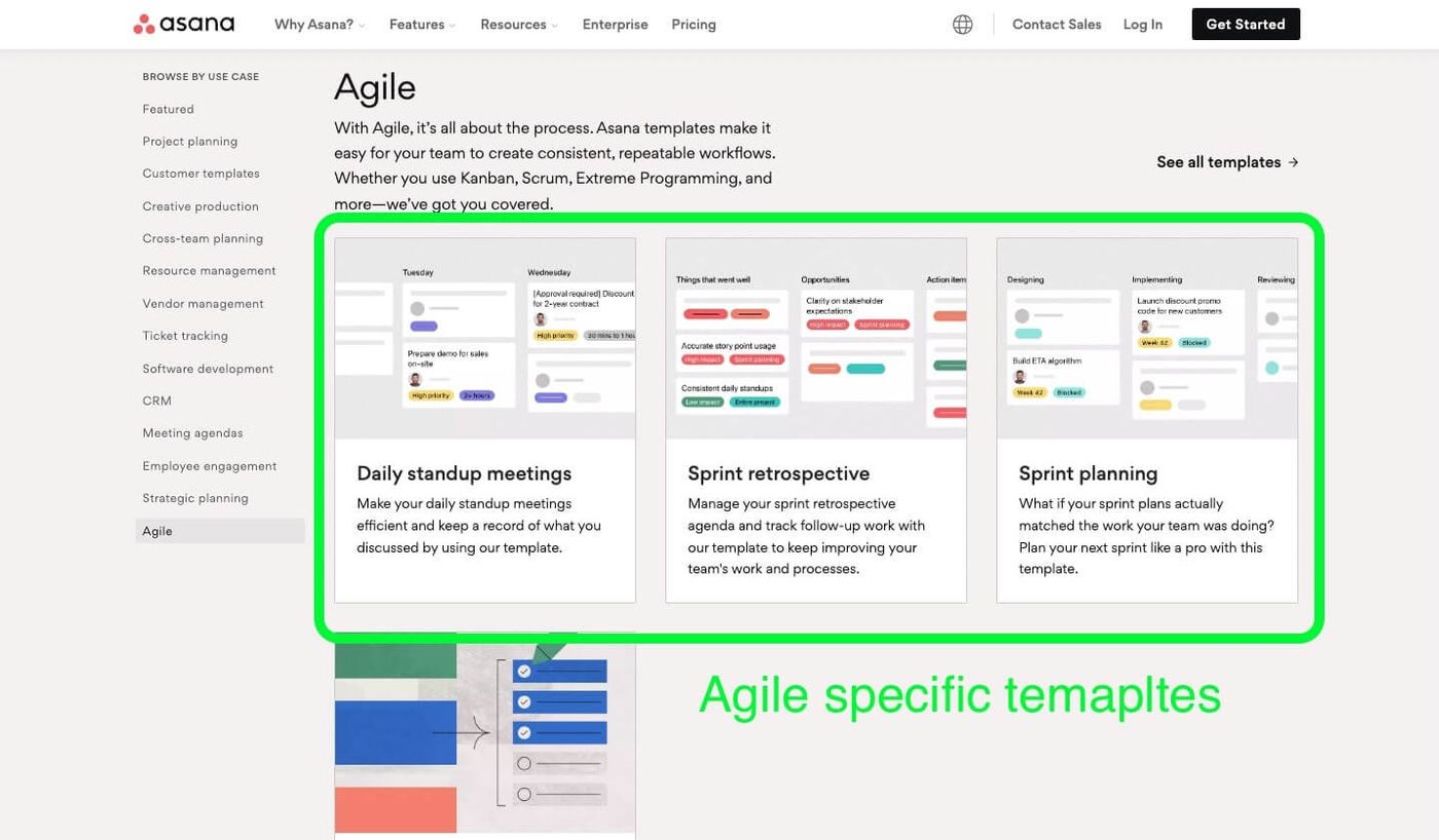 Asana agile templates