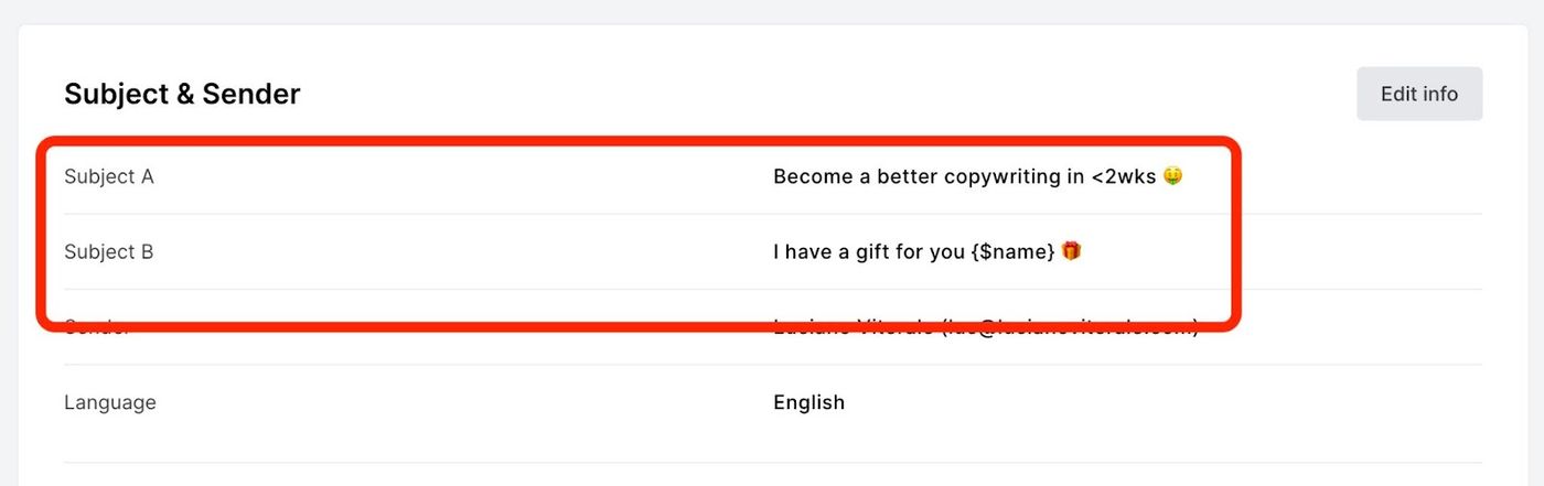 Example screenshot from MailerLite campaign
