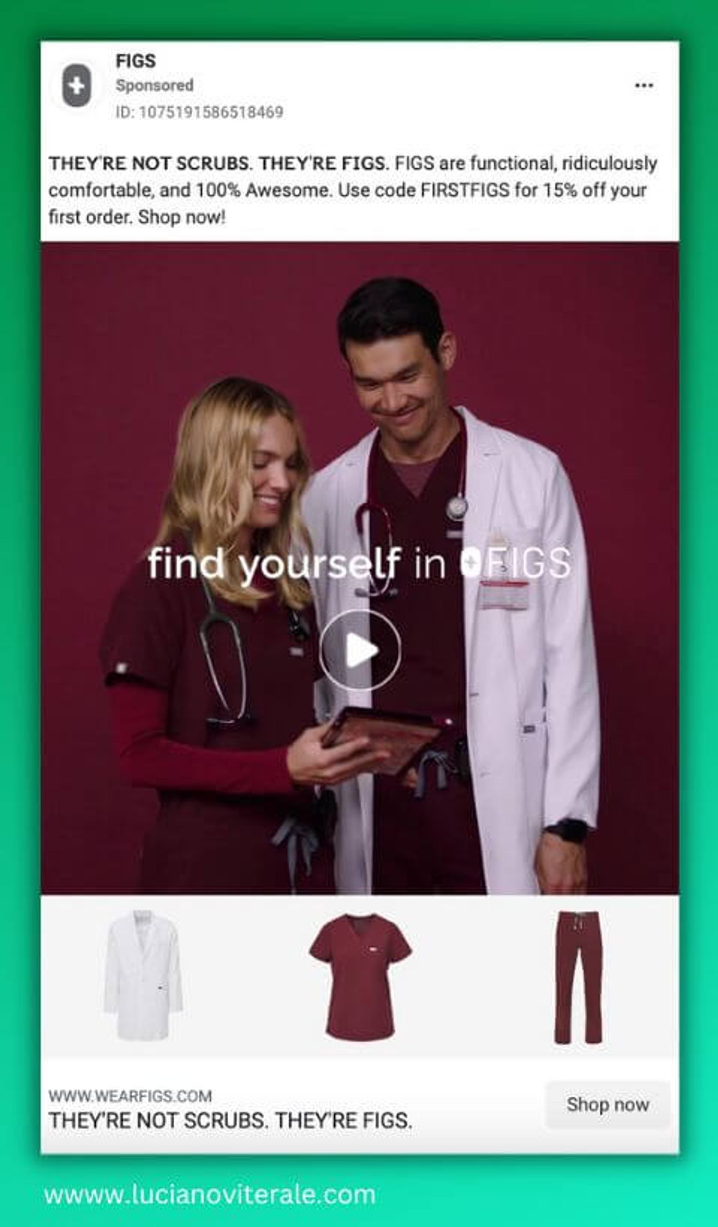 Figs Ad Copywriting Example