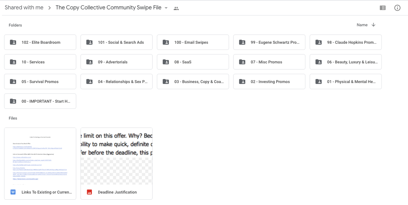 copy collective swipe file