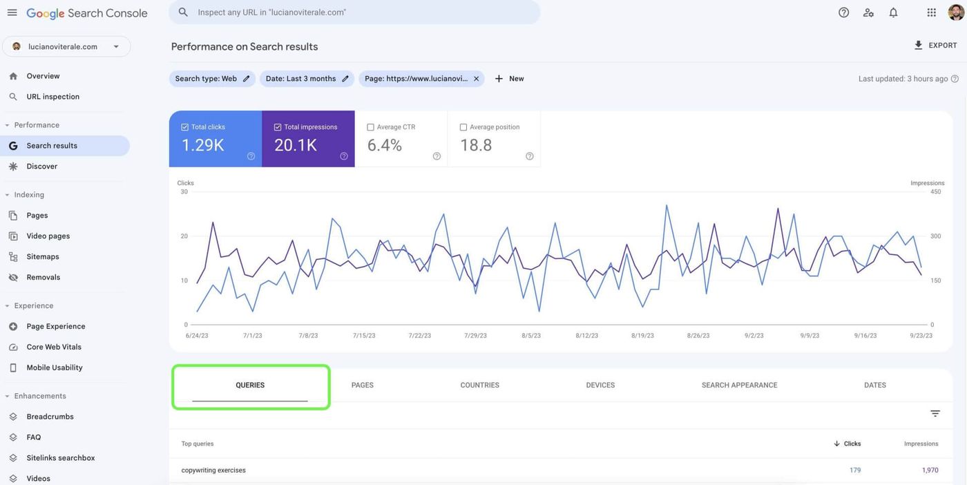 my search console example