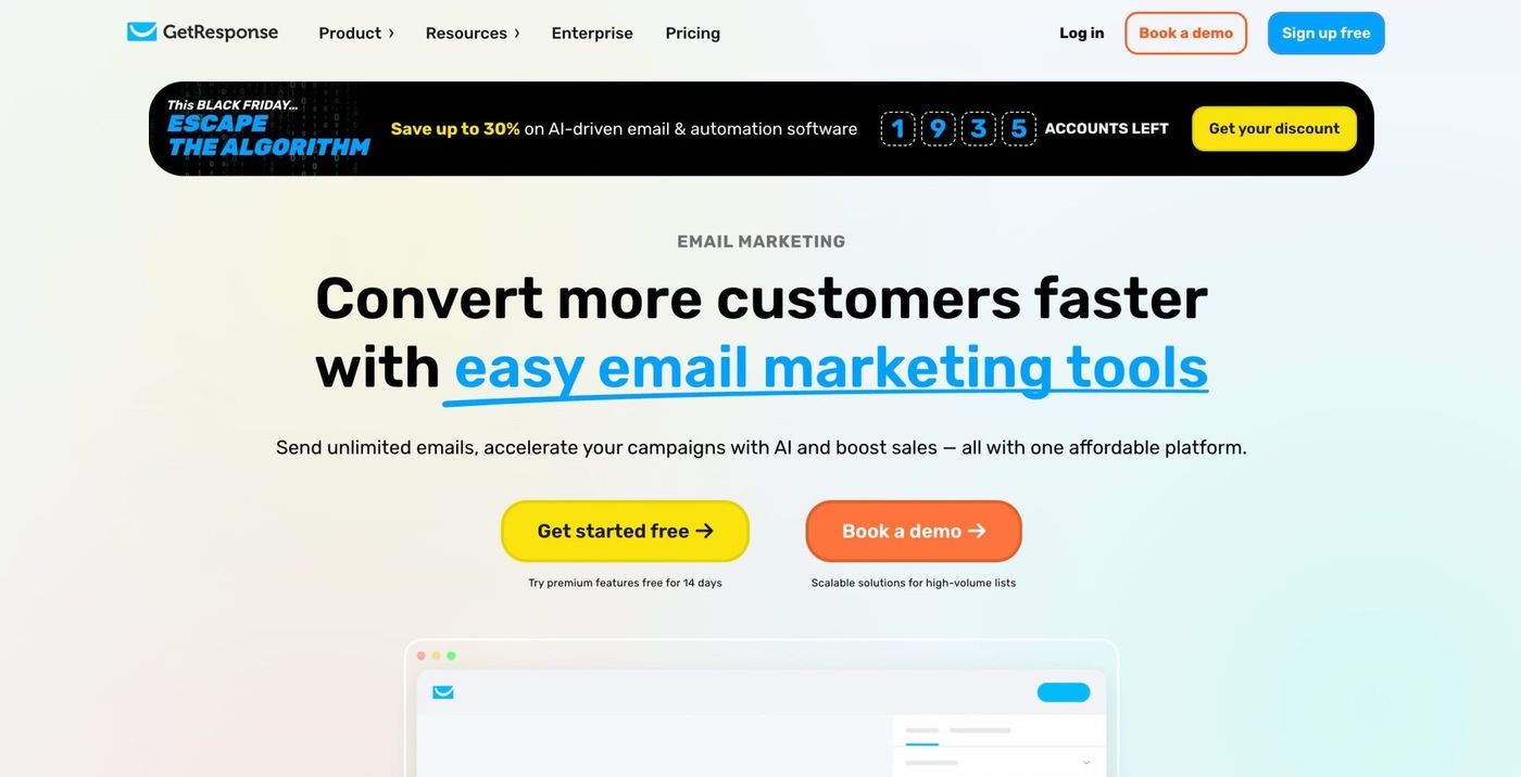 GetResponse home page