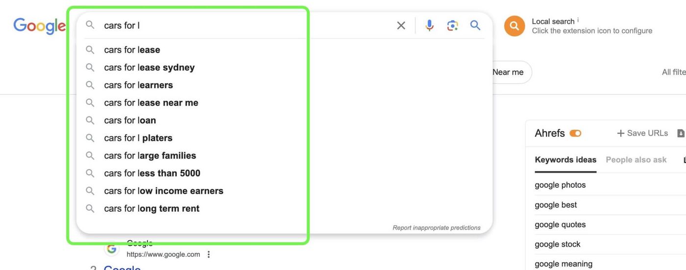 suggested terms alphabet