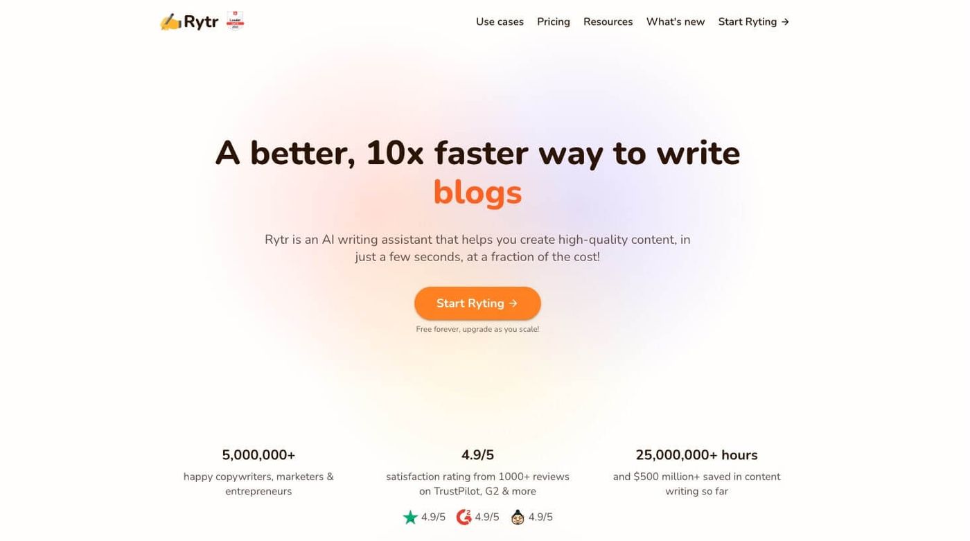rytr home page