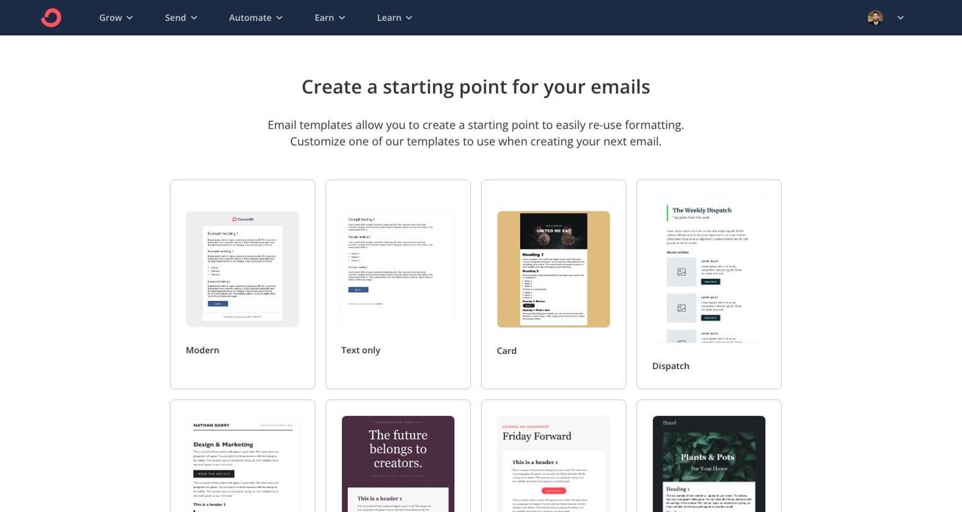 Convert Kit Interface