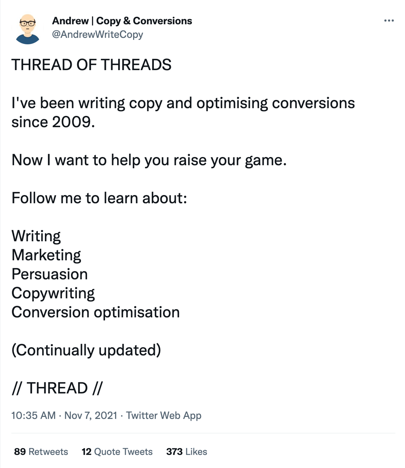 Andrew Write Copy Twitter