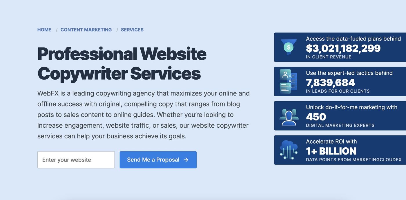 webfx copywriting services