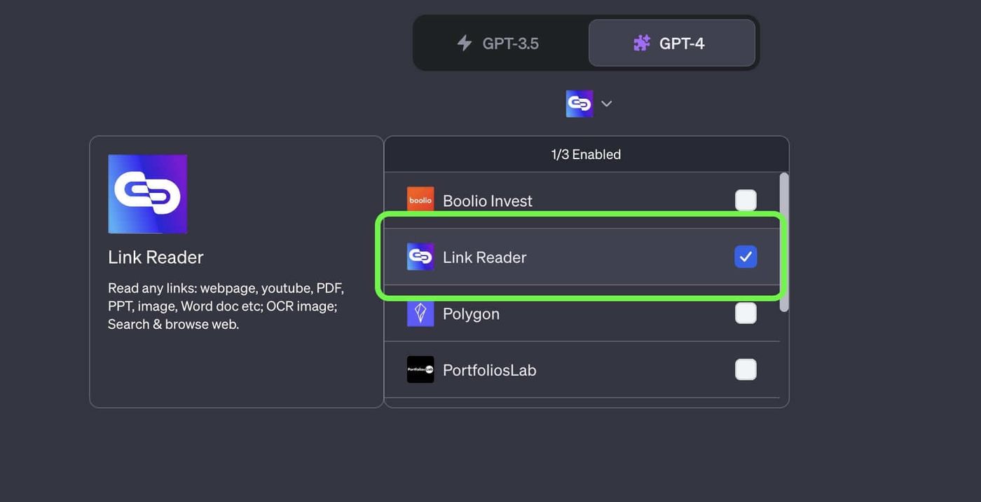 link reader installed