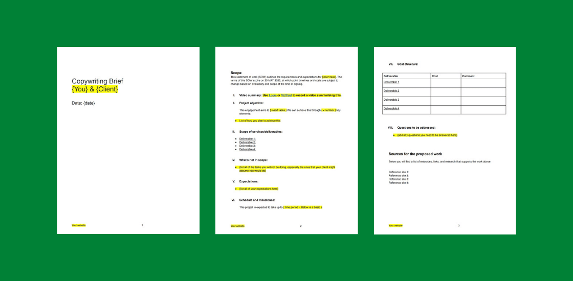 How to create a copywriting brief (including a free template for you to use)