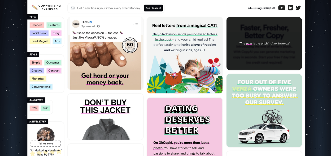 copywriting examples