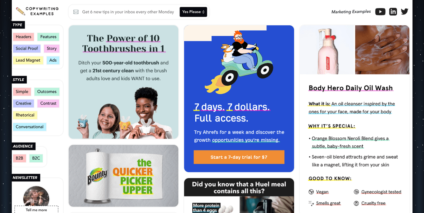 copywriting examples