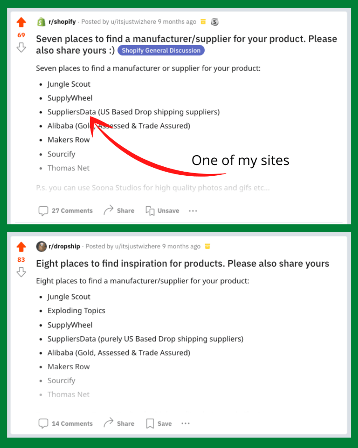 eComSubreddits
